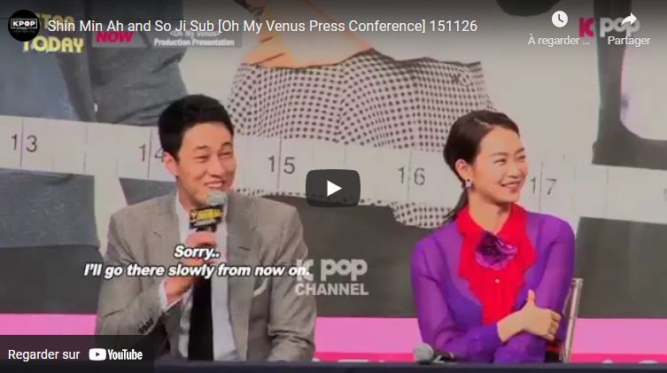 |kpopchanel.tv - Shin Min Ah and So Ji Sub [Oh My Venus Press Conference] - 2015